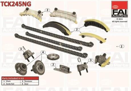 FAI OPEL К-кт ланцюга ГРМ Antara,Insignia,Vecra C,Cadillac,Saab 2.8/3.2 Fischer Automotive One (FA1) TCK245NG