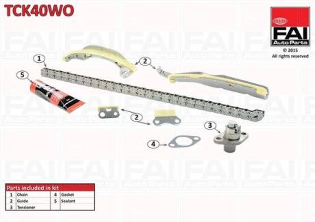 К-кт цепи ГРМ (без шестерни) Mitsubishi Pajero (V6) 3.2 00-/(V8) 3.2 06- Fischer Automotive One (FA1) TCK40WO
