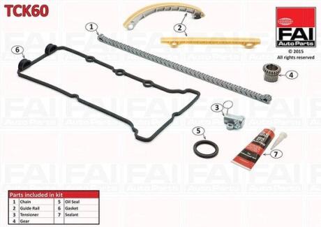 К-кт ланцюга приводу SUZUKI SX4 (EY,GY) 1.6 06-, JIMNY (FJ) 1.3 01-, GRAND VITARA 1.6 06- Fischer Automotive One (FA1) TCK60
