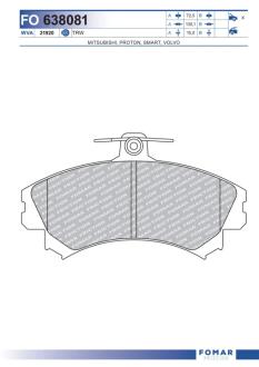 Колодки тормозные дисковые FOMAR FO 638081