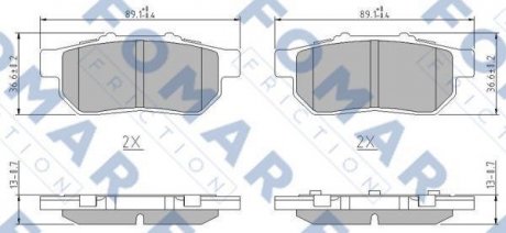 Колодки тормозные дисковые (комплект 4 шт.)) FOMAR FO 902681 (фото 1)