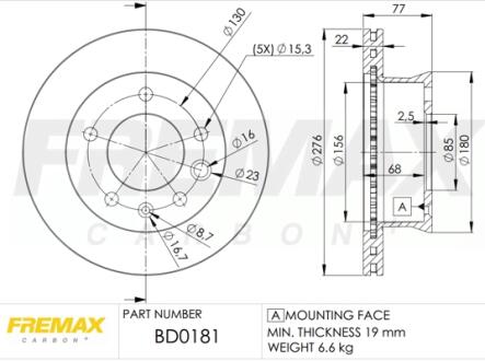 Диск тормозной FREMAX BD0181