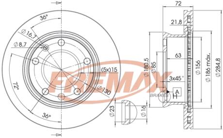 Диск тормозной FREMAX BD0187