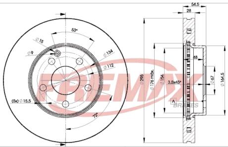 Диск гальмівний передній, 02-09 FREMAX BD0812