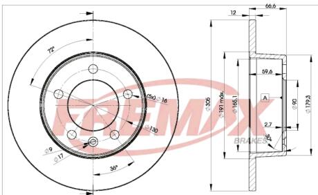 Диск торм. задний, R16 00- (305x12mm) FREMAX BD1410