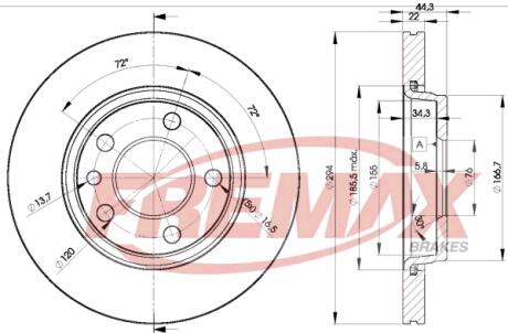 Диск торм. задний, R16 FREMAX BD3021