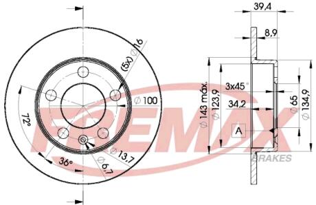 Диск торм. задний, VAG 1.2-2.0 96- FREMAX BD5601