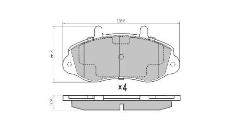 Колодки передние, 98-06 R15 (тип BENDIX) FREMAX FBP1140