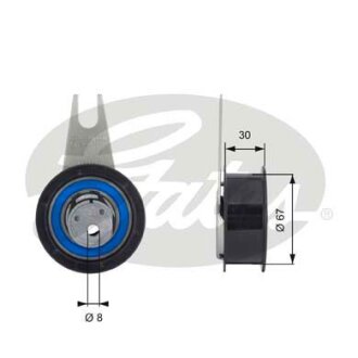 Натяжной ролик кулич Audi/VW 1,9 TD/TDI 93- Gates T43041