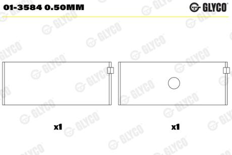 Підшипник ковзання Glyco 013584 0.50MM