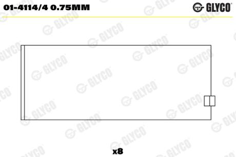 Вкладыши Glyco 0141144 0.75MM