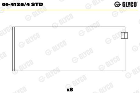 Вкладыши шатунные STD Psa 1.9 XU9 2C/S 83- Glyco 0141254 STD