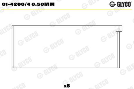Підшипник шатуна (к-кт) Glyco 0142004 0.50MM
