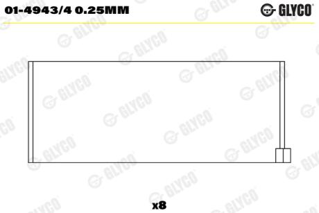 Вкладиші Glyco 0149434 0.25MM