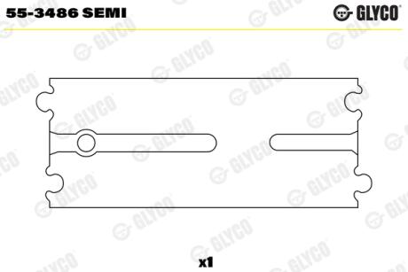 Подшипник скольжения PL-B SEMI (D0826) Glyco 553486 SEMI