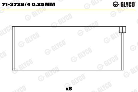 Подшипник шатуна (к-кт) Glyco 7137284 0.25MM