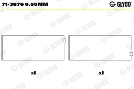 Комплект вкладишів двигуна Glyco 713876 0.50MM