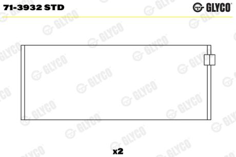 Вкладыши шатунные 71-3932 STD Glyco 713932 STD