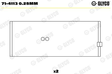 Вкладыши шатунные (1 шея). RVI MIDR 06.35.40 Glyco 714113 0.25MM