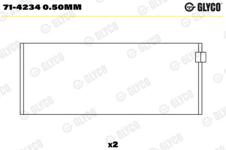 Вкладыш шатунный Glyco 714234 0.50MM