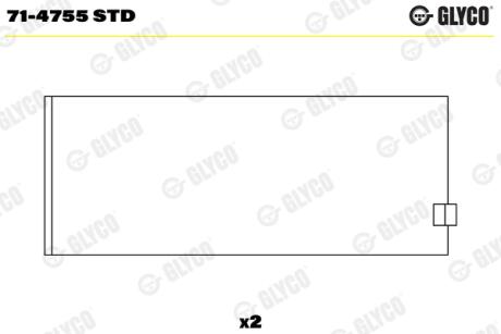 Подшипник скольжения PL STD (TCD2015 V6/V8) Glyco 714755 STD
