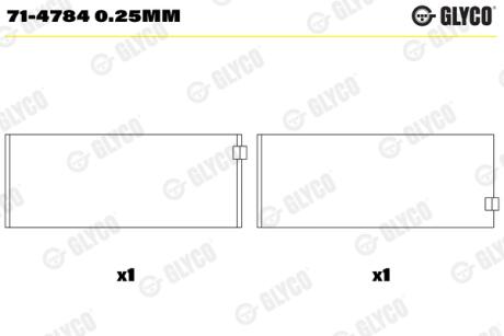 Підшипник ковзання Glyco 714784 0.25MM