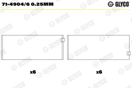 Подшипник скольжения PL 0,25 (dCi11/MIDR06.20.45/23.56) Glyco 7149046 0.25MM