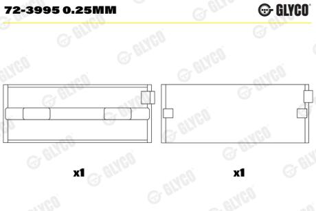 Подшипник скольжения HL 0.25MM Glyco 723995 0.25MM