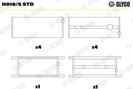 Подшипник скольжения HL STD Glyco H0165 STD