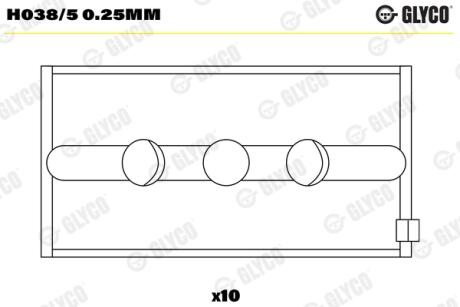 Подшипник скольжения HL 0.25MM Glyco H0385 0.25MM