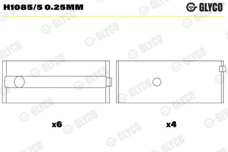 Вкладиші Glyco H10855 0.25MM