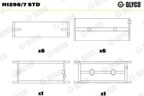 Вкладыши коренные (к-кт) Glyco H12987 STD