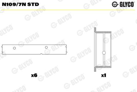 Вкладиші розподільного валу MAN/MB D2566/D2866/OM447 Glyco N1097N STD