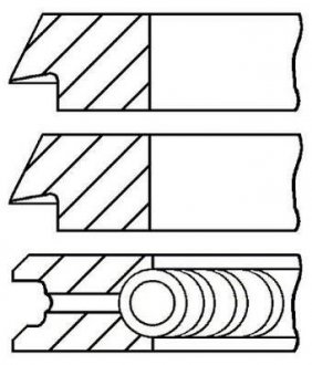 Кільця поршневі (1cyl) COMPRESSOR D 75.5 (2/2/4) GOETZE 08-325407-00