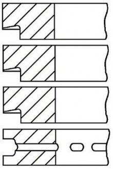 Кільця поршневі компресора MB 75.0 (2.5/2.5/2.5/4) OM366 COMPRESSOR GOETZE 0874250000