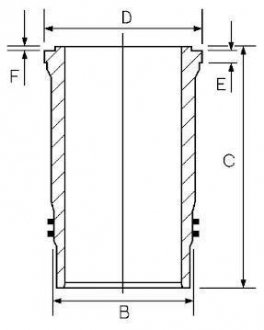 Гільза. MB 125.0 OM407 GOETZE 14-452370-00