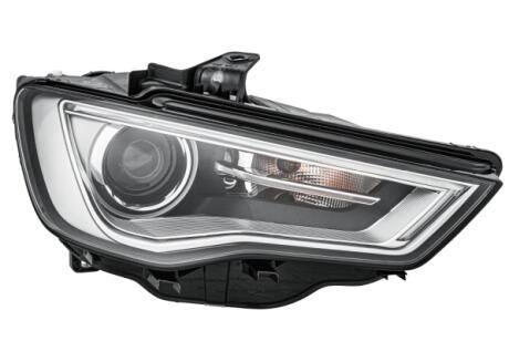 VW Фара основная Bi-Xenon (черная) с мотором,без ламп,без предвк.прибора D3S PSY24W прав.Audi A3 12- HELLA 1EL 010 740321