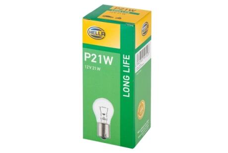 Лампа P21W 12V 21W BA15s Long life (упакування - коробка) HELLA 8GA 002 073271