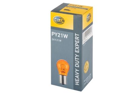 PY21W Heavy Duty 24V 21W Автолампа желтая HELLA 8GA 006 841251