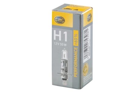 Лампа 12V H1 55W P14.5s PERFORMANCE +60% HELLA 8GH 223 498211