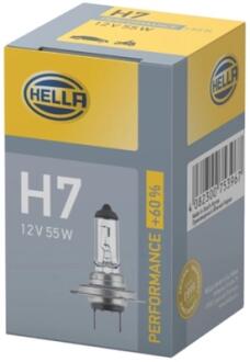 Лампа 12V H7 55W PX26d PERFORMANCE +60% HELLA 8GH 223 498231