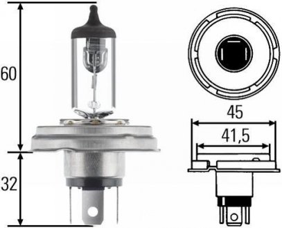 Лампа R2 12V 60/55W P45t HELLA 8GJ 004 173-121