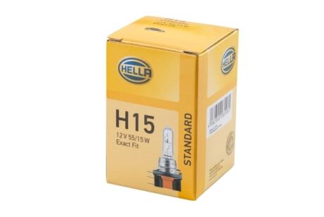 Лампа накаливания H15, 55/15W 12V HELLA 8GJ 168 119001