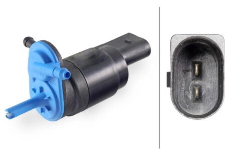 VW Насос опрыскивателя Polo 97-, Golf III,IV,V, BoraAudi A3/4/6 98-,BMW E36,i3,DB W168/369/210,Mini,Skoda Fabia,Octavia,Roomster,Caddy III,T5,Passat,Touareg 10-,Touran,T4 HELLA 8TW 006 847021