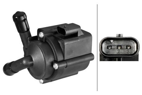 CITROEN Додатковий водяний насос C4 GRAND PICASSO 1.6 14-, OPEL GRANDLAND 1.6 19-, PEUGEOT 308 1.6 07- HELLA 8TW 358 304741