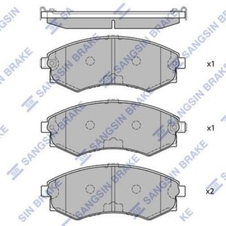 Комплект гальмівних колодок з 4 шт. дисків Hi-Q (SANGSIN) SP1054-F