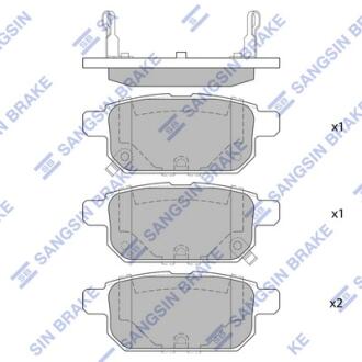 Тормозные колодки дисковые задние SANGSIN BRAKE Hi-Q (SANGSIN) SP1634