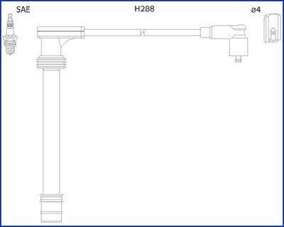 Комплект проводов зажигания HITACHI 134518 (фото 1)