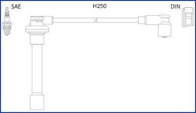 Провода высокого напряжения 4 шт. HONDA Civic 1,3-1,6 91-01, Accord 1,8-2,2 90-98 ROVER HITACHI 134520 (фото 1)