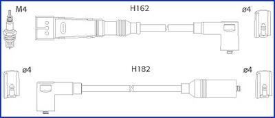 VW Комплект проводів високої напруги Golf II,Passat 1.0/1.8 80- HITACHI 134704